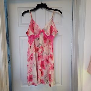 Floral pink lace lingerie